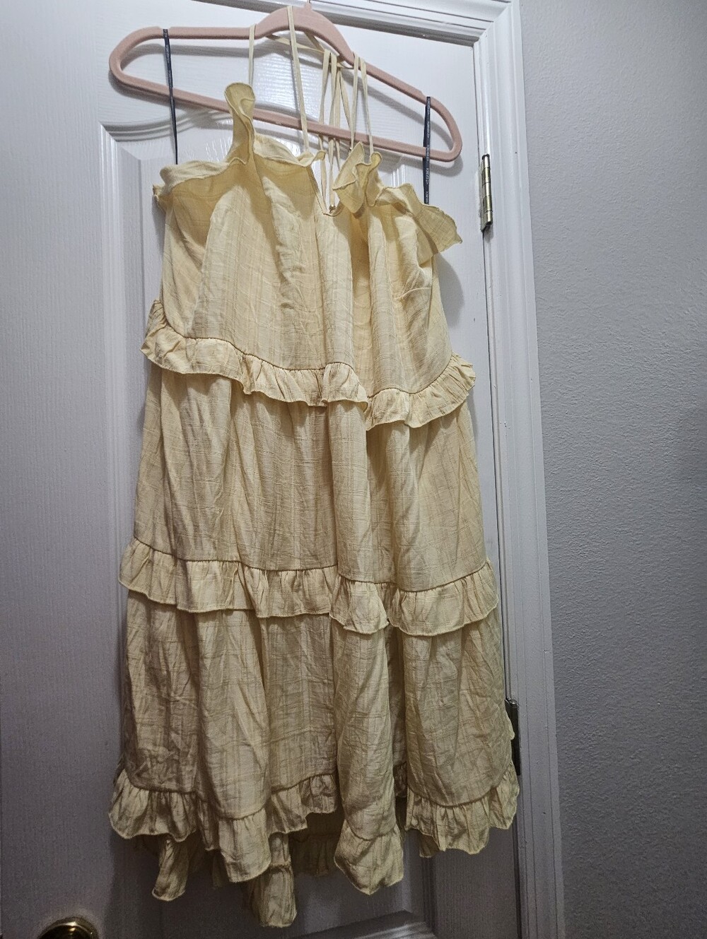 Women’s Yellow Ruffle Tiered Dress